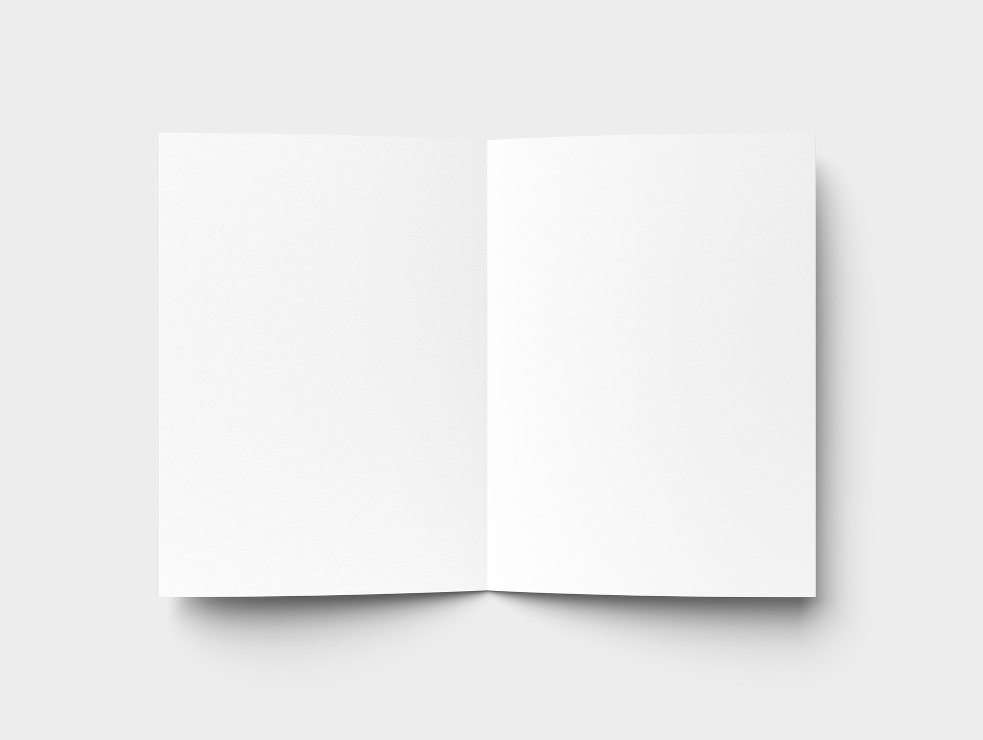 Folded empty brochure, magazine, menu, wedding invitation mockup