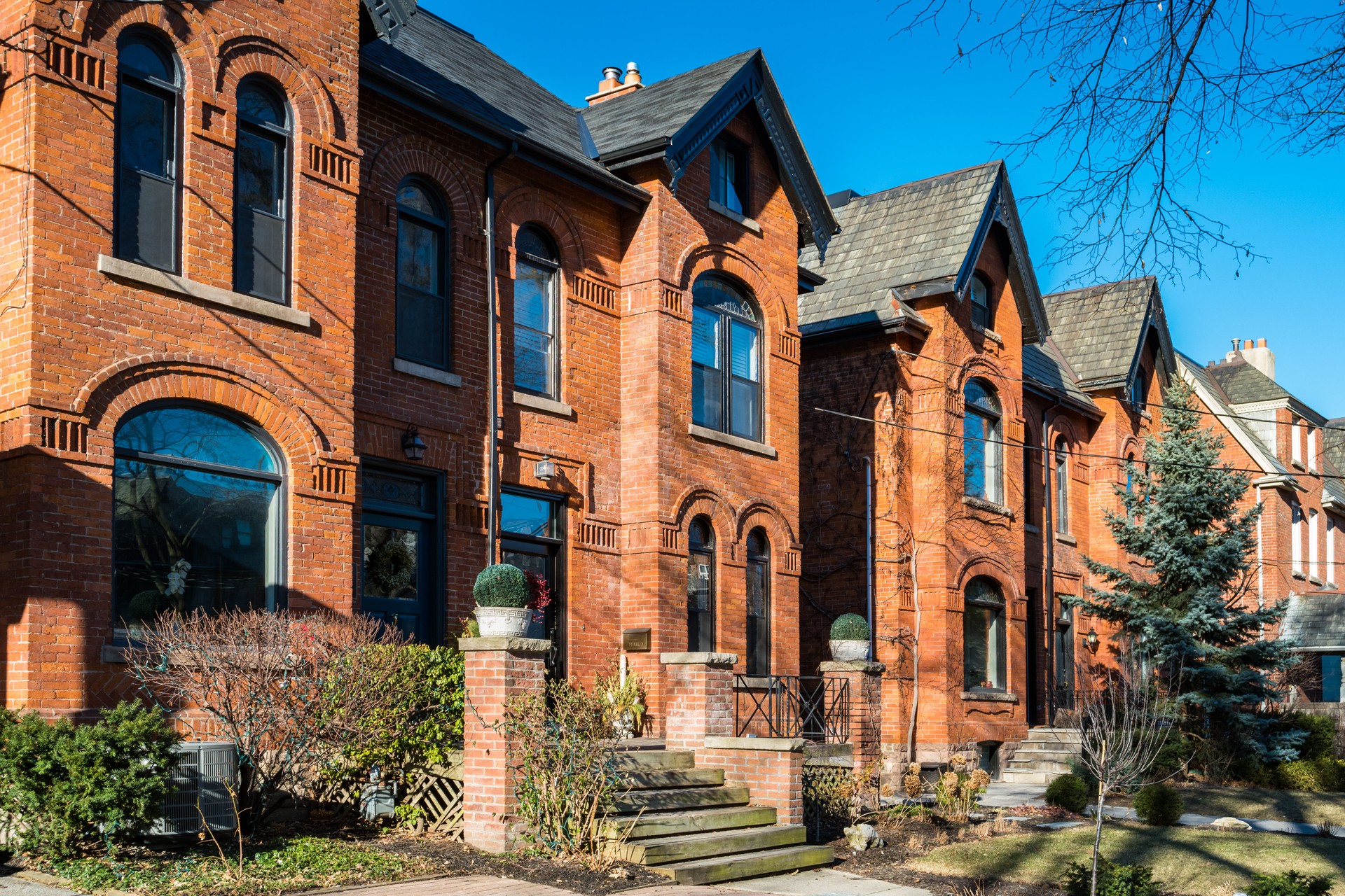 Victorian style houses in South Hill neighbourhood of Toronto Ontario Canada